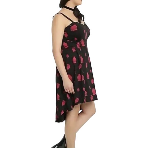 Tripp NYC Plus Size High Low Red and Black Owl Print Sleeveless Dress Size 2X - Picture 8 of 8